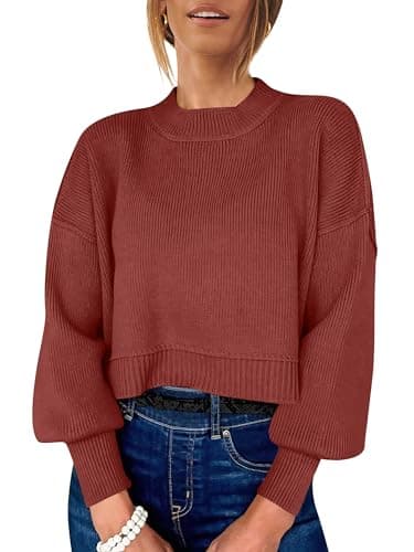 Womens Oversized Crop Sweater for Fall 2024