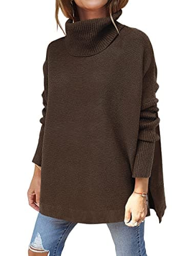ANRABESS Women's Oversized Turtleneck Batwing Sweater Tops - Casual Fall 2024 Outfits
