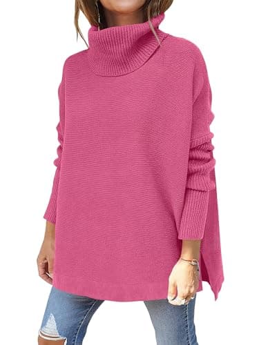 ANRABESS Women's Oversized Turtleneck Batwing Sweater Tops - Casual Fall 2024 Outfits