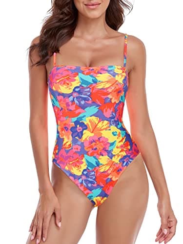 Women's Bandeau One Piece Swimsuits by RELLECIGA
