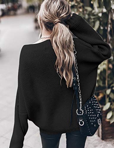 Women's Oversized Batwing Sleeve Mock Neck Sweater