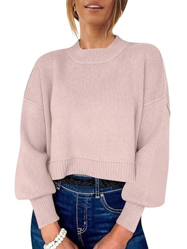 Womens Oversized Crop Sweater for Fall 2024