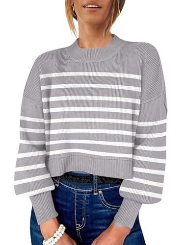 Womens Oversized Crop Sweater for Fall 2024