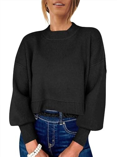 Womens Oversized Crop Sweater for Fall 2024