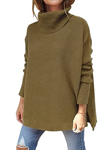 ANRABESS Women's Oversized Turtleneck Batwing Sweater Tops - Casual Fall 2024 Outfits