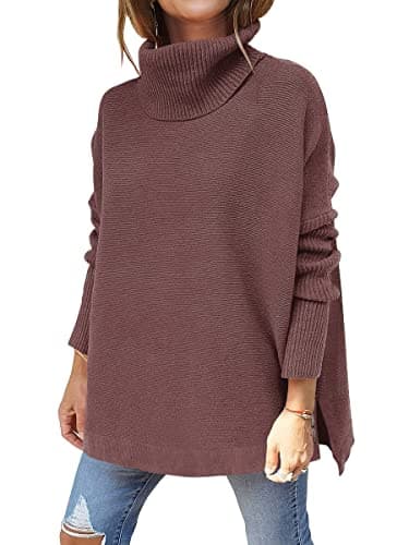 ANRABESS Women's Oversized Turtleneck Batwing Sweater Tops - Casual Fall 2024 Outfits