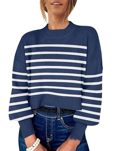 Womens Oversized Crop Sweater for Fall 2024