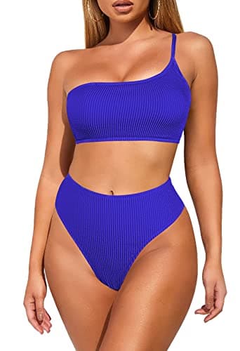Women's Ribbed One Shoulder Bikini Set