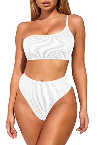 Women's Ribbed One Shoulder Bikini Set