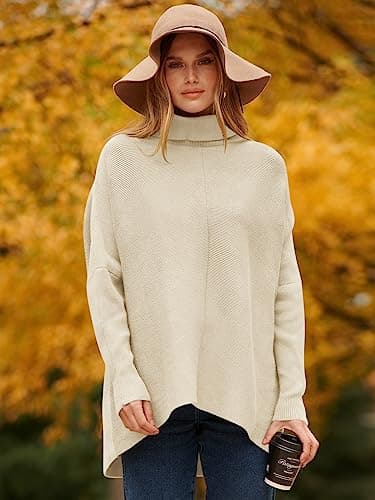 Oversized Turtleneck Batwing Sweater for Women - 2024 Fall Fashion