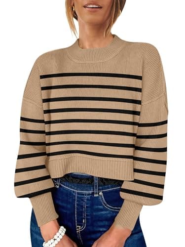 Womens Oversized Crop Sweater for Fall 2024
