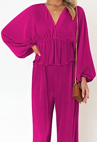 Viottiset Women's 2-Piece Pleated Loungewear Set