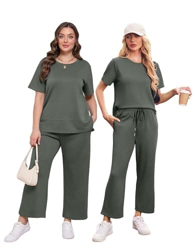 XIEERDUO Women's Comfortable 2-Piece Travel Outfit for Vacation and Airport Lounges S-3XL