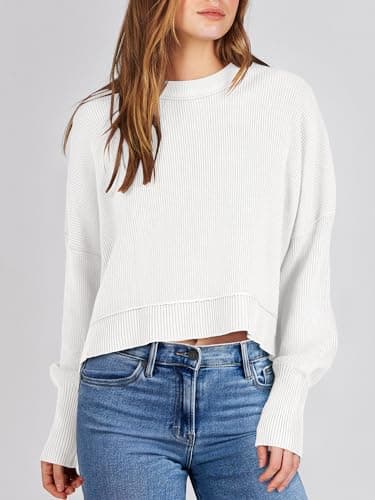 Womens Oversized Crop Sweater for Fall 2024