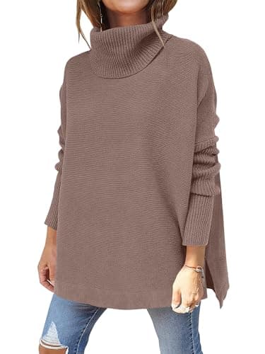 ANRABESS Women's Oversized Turtleneck Batwing Sweater Tops - Casual Fall 2024 Outfits