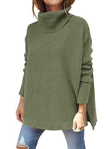 ANRABESS Women's Oversized Turtleneck Batwing Sweater Tops - Casual Fall 2024 Outfits