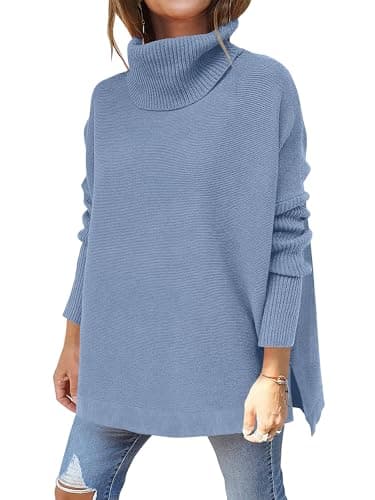 ANRABESS Women's Oversized Turtleneck Batwing Sweater Tops - Casual Fall 2024 Outfits