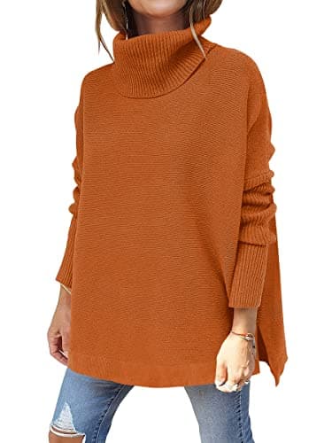 ANRABESS Women's Oversized Turtleneck Batwing Sweater Tops - Casual Fall 2024 Outfits