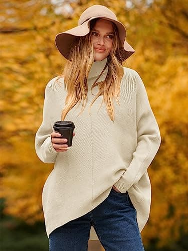 Oversized Turtleneck Batwing Sweater for Women - 2024 Fall Fashion