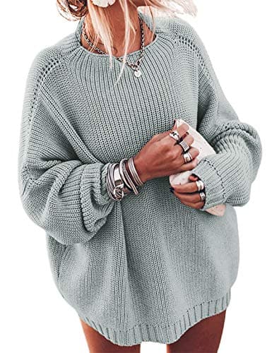 Ugerlov Women's Oversized Batwing Sleeve Mock Neck Sweater
