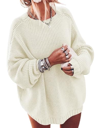 Ugerlov Women's Oversized Batwing Sleeve Mock Neck Sweater