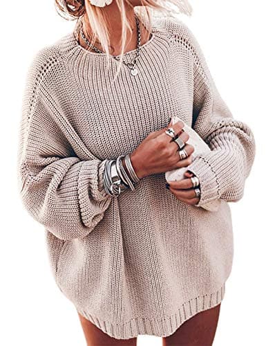 Ugerlov Women's Oversized Batwing Sleeve Mock Neck Sweater